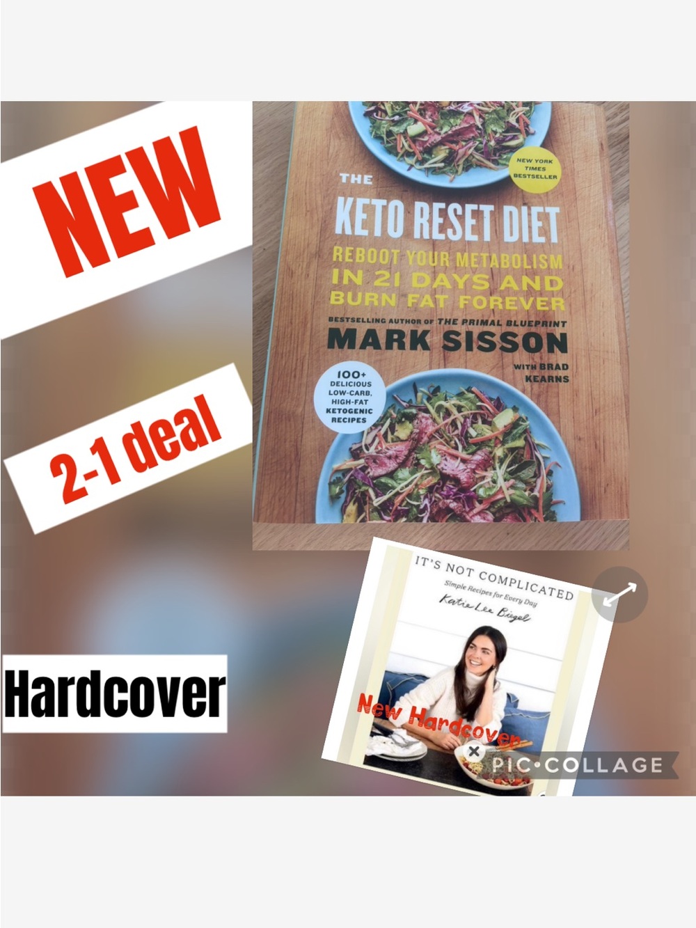 2-1 Keto Reset Diet Cookbook - Blue, Yellow, White, Black +free cookbook